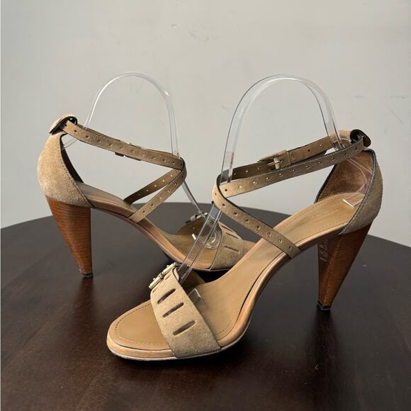 Tod's Suede Buckle Strap Heeled Sandals - Size 38 - Picture 5 of 9